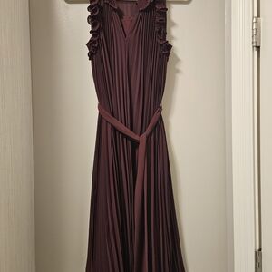 Ann Taylor Plum Ruffled Maxi Dress